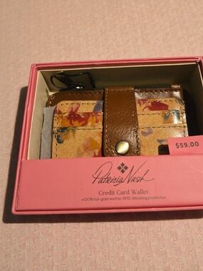 Patricia Nash Floral Leather Card Wallet